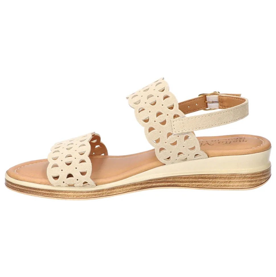 Zoe-Italy Cut Out Slingback Wedge Sandals