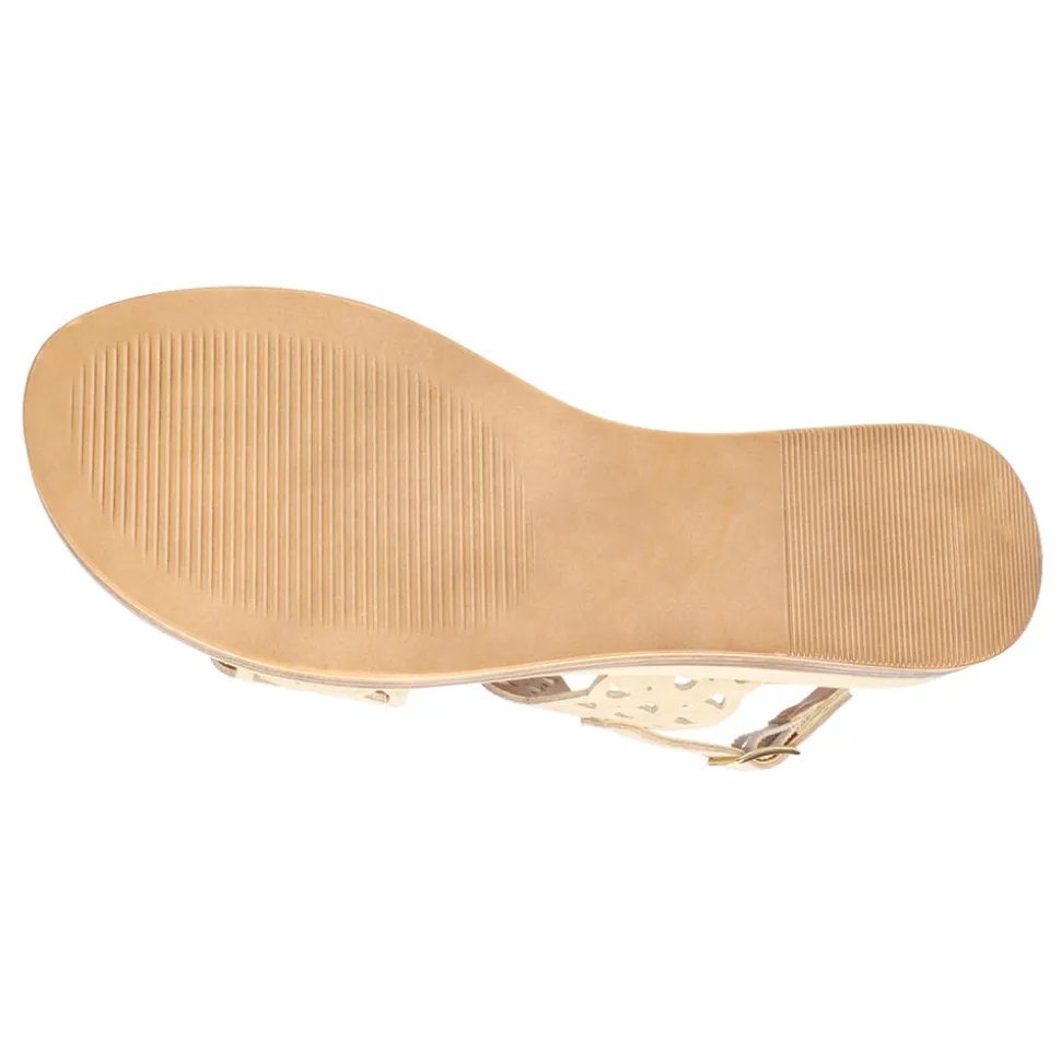 Zoe-Italy Cut Out Slingback Wedge Sandals