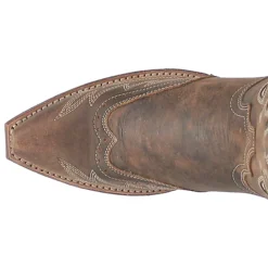 Zuri Leather Floral Embroidered Snip Toe Cowboy Boots